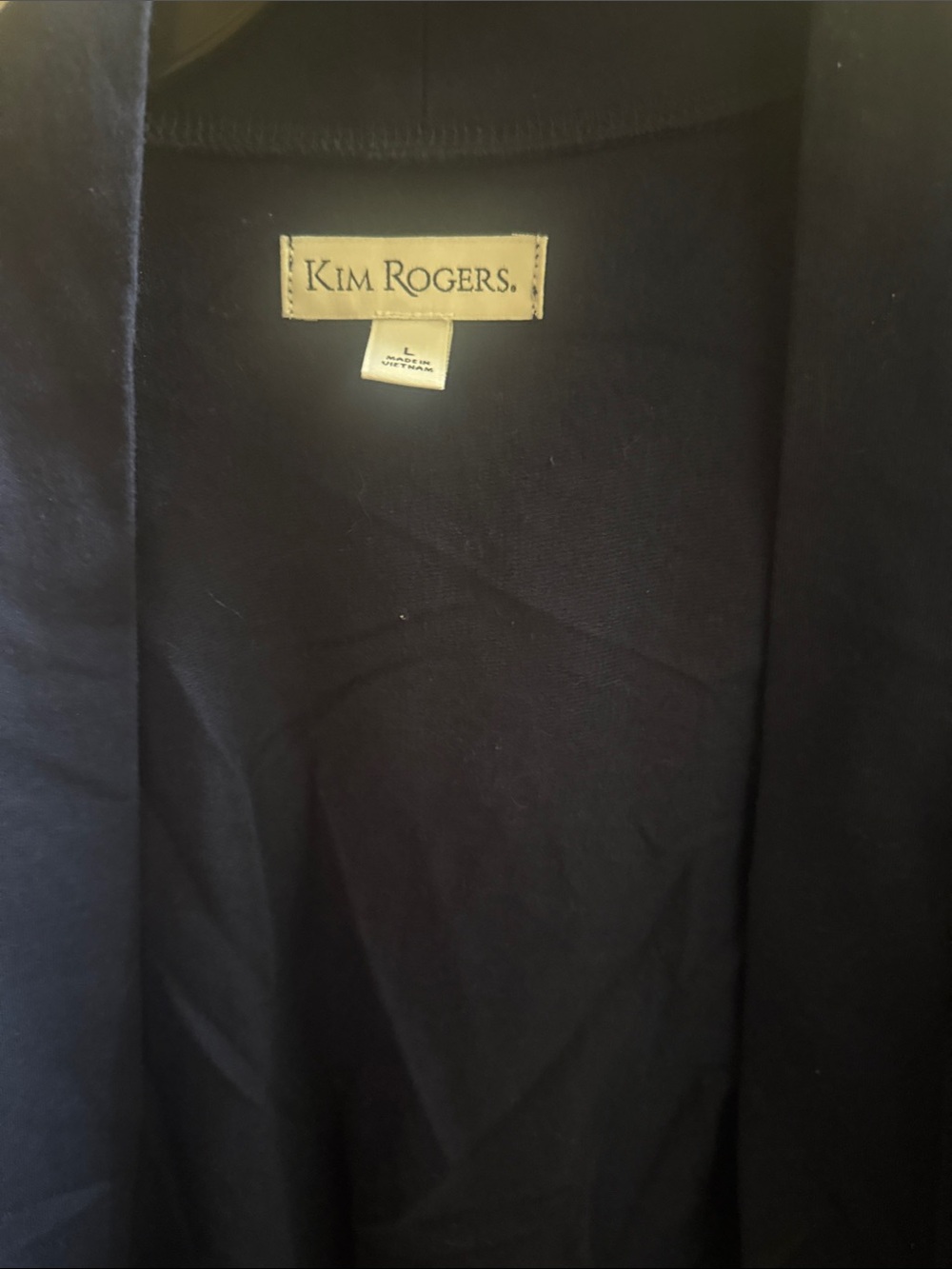 Kim Rogers Navy Open Draped Cardigan - Picture 2 of 2